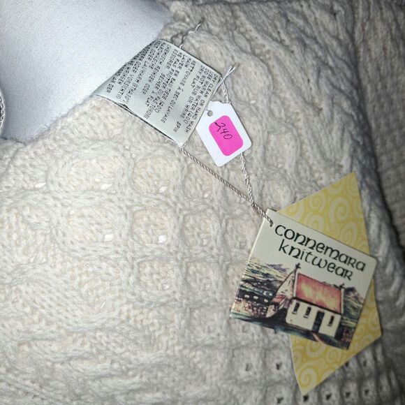 SALE!!! NWT Connemara Knitwear XL Made in Ireland Wool Cable Knit Cardigan - Picture 7 of 10